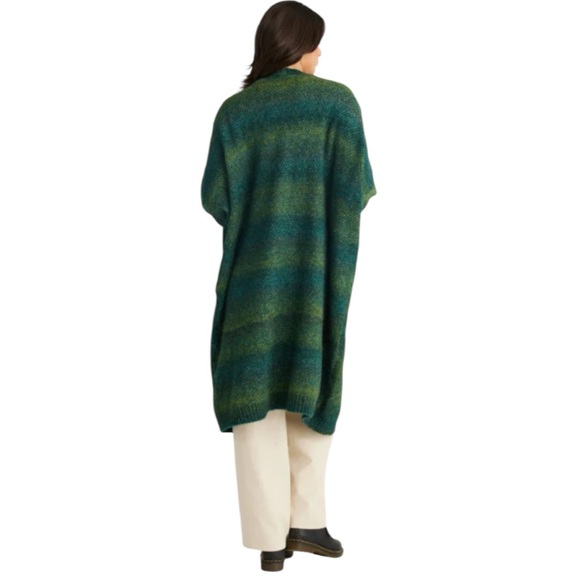 NWT Talisman Eclipse Green Ombre Open Front Midi Length Cardigan One Size - Picture 3 of 12
